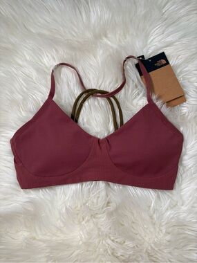 The North Face Rosewood Sports Bra with Olive Straps